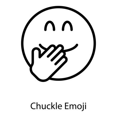 Kıkırdama yüz emoji simgesinin çizgi tasarımı.