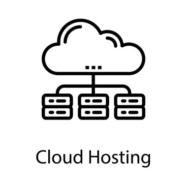 Satır tasarımında bulut barındırma vektörü 