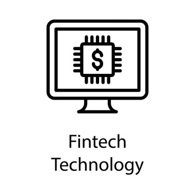 Fintech dijital teknoloji vektör tasarımı 
