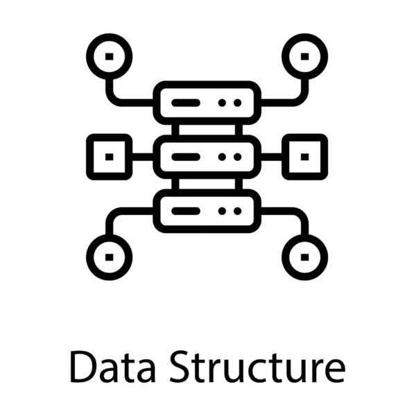 Estructura Del Servidor Datos Diseño Línea — Vector de stock