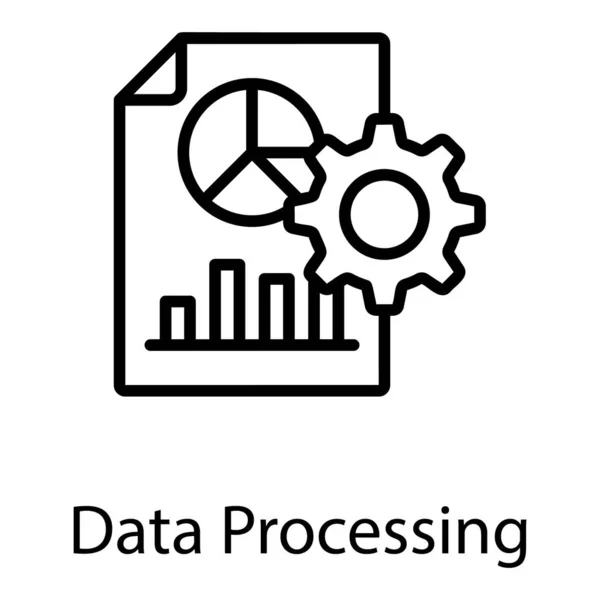 Datenmanagement Vektor Liniendesign — Stockvektor