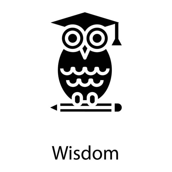 Значок Мудрості Гліфі Векторний Дизайн — стоковий вектор