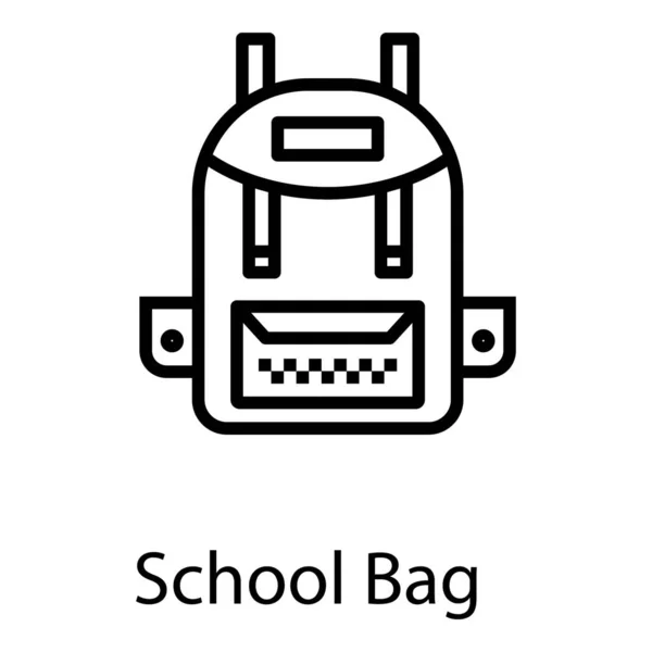 ラインデザインのスクールバッグアイコンベクトル — ストックベクタ