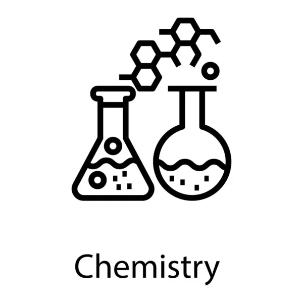 Química Línea Práctica Icono Diseño — Vector de stock