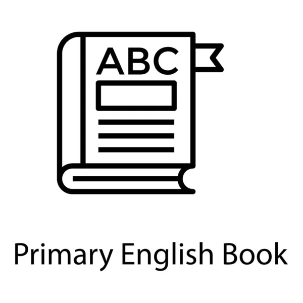 Icono Línea Libro Inglés Primario — Archivo Imágenes Vectoriales