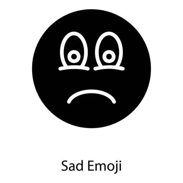 Solid Design Sad Face Icon — Stock vektor