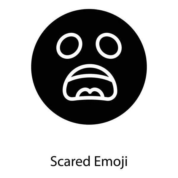 Ícone Emoji Assustado Design Sólido — Vetor de Stock