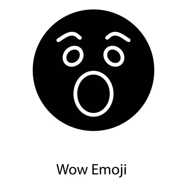 Wow Yüz Emoji Simgesinin Sağlam Tasarımı — Stok Vektör