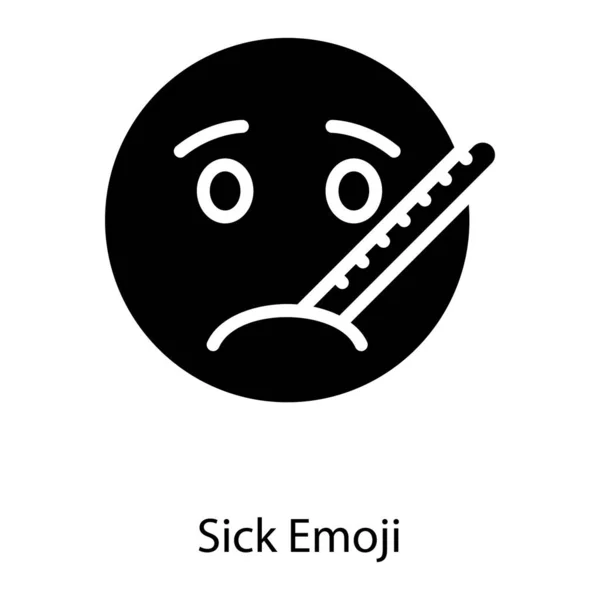 Icona Emoji Malato Design Solido — Vettoriale Stock