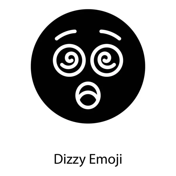 Design Sólido Ícone Emoji Rosto Tonto —  Vetores de Stock
