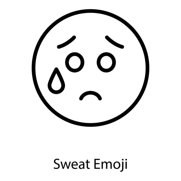 Icoon Van Sweat Emoji Line Design — Stockvector