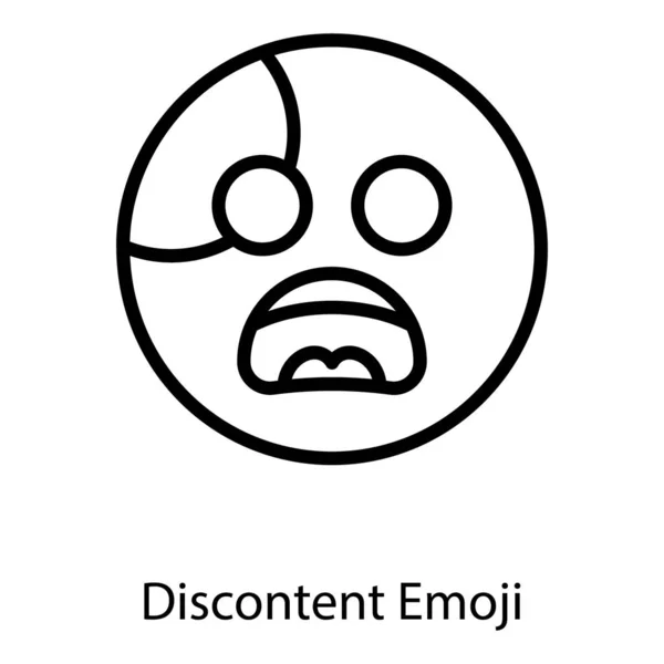 Ontevredenheid Emoji Emoticon Lijn Ontwerp — Stockvector