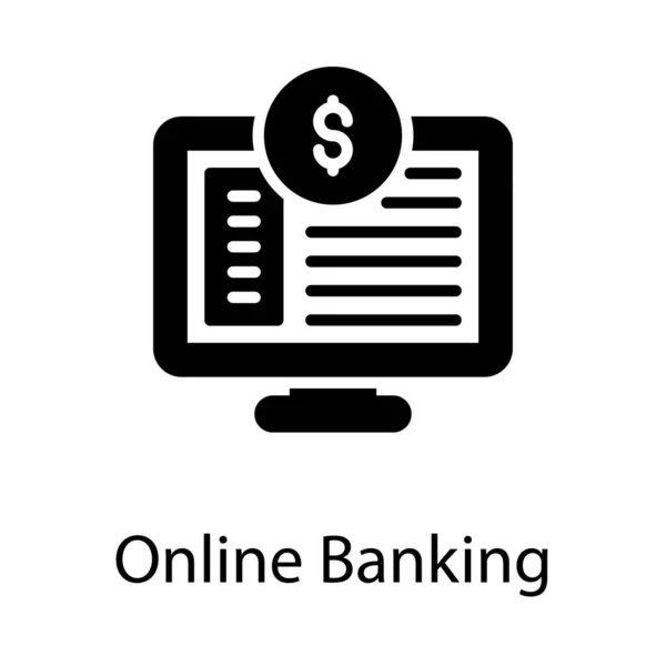 Online Banking Vector Solid Design — Stock vektor