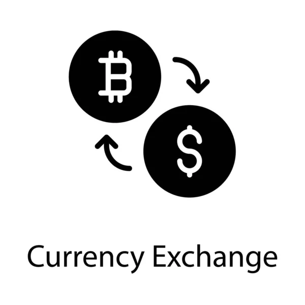 Ikona Výměny Měny Plochém Návrhu — Stockový vektor