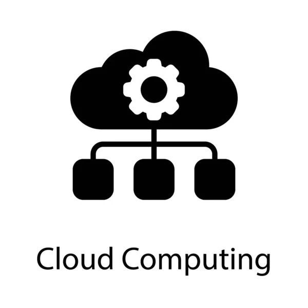 Vecteur Hébergement Cloud Conception Solide — Image vectorielle