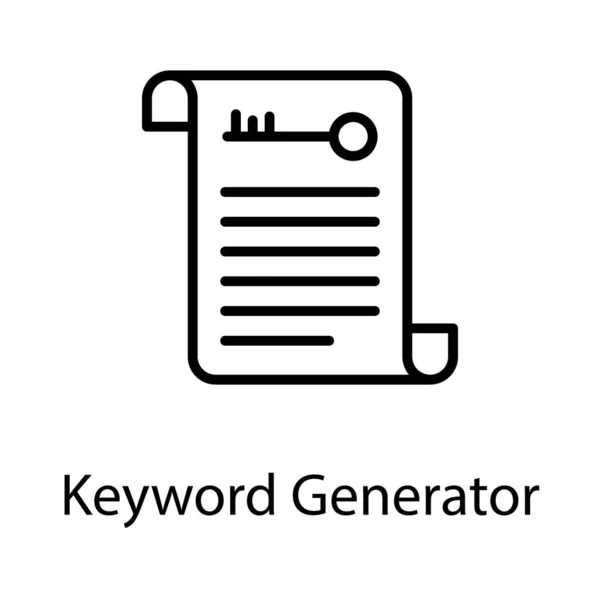 Keyword Generator Vector Line Design — Stock Vector