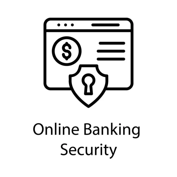Online Banking Security Line Design — Stockvector