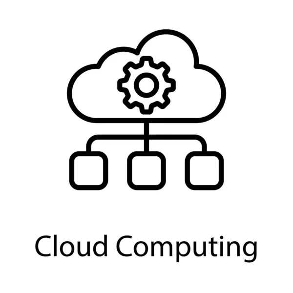 Cloud Hébergement Vecteur Dans Conception Ligne — Image vectorielle