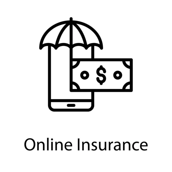 Online Pengar Försäkring Vektor Design — Stock vektor