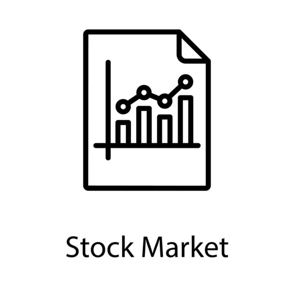 Aktiemarknads Rapport Linje Design — Stock vektor