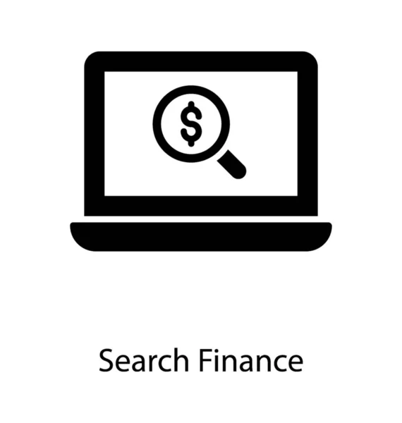 Online Financieel Zoeken Solid Icon — Stockvector