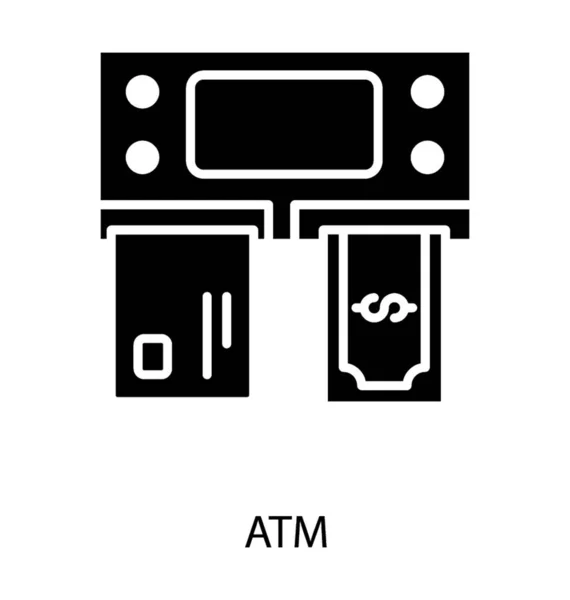 Bankautomata Szilárd Kivitel — Stock Vector