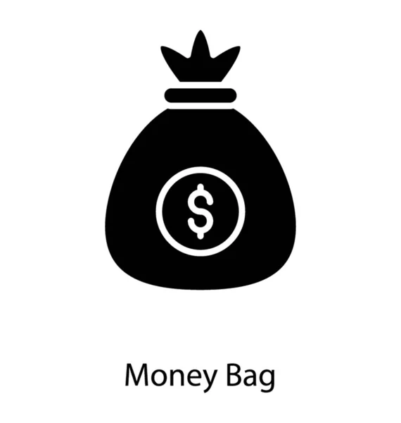 Icon Money Sack Solid Design — Stock Vector