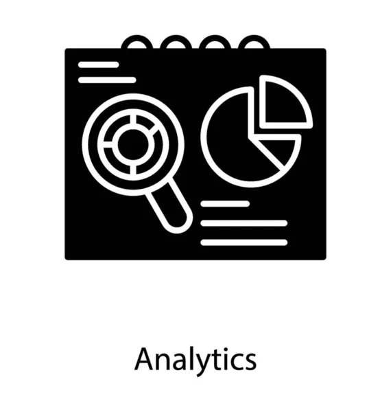 Ícone Análise Dados Isolado Fundo Branco — Vetor de Stock