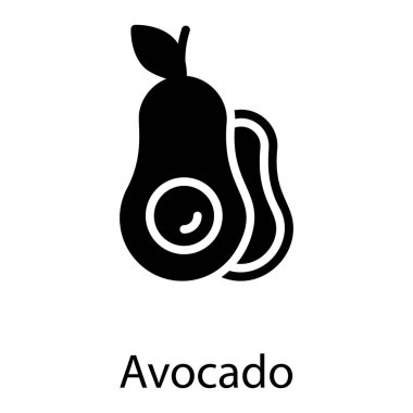 Katı doğal avokado vektör tasarımı 