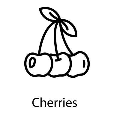 Satır tasarımında sulu kiraz vektörü 