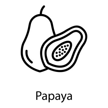 Çizgi tasarımında tropikal guava vektörü 