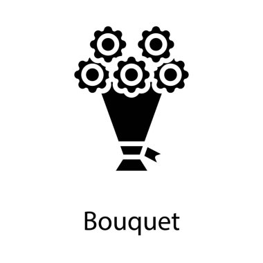 Çiçek buketi tasarımının sağlam simgesi 