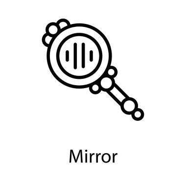 ayna simgesinin çizgi vektör tasarımı.