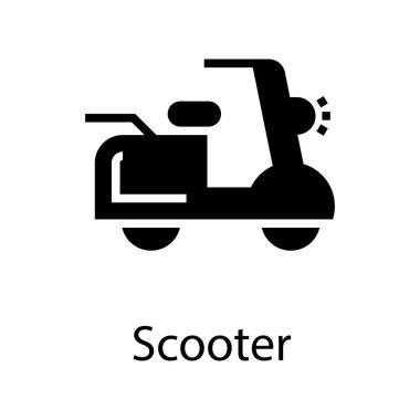 Scooter katı tasarım simgesi.