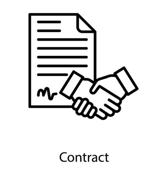 Vecteur Ligne Conception Icône Contrat — Image vectorielle