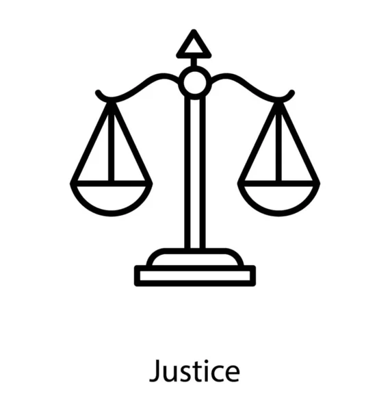 Icône Linéaire Droit Mondial Justice — Image vectorielle