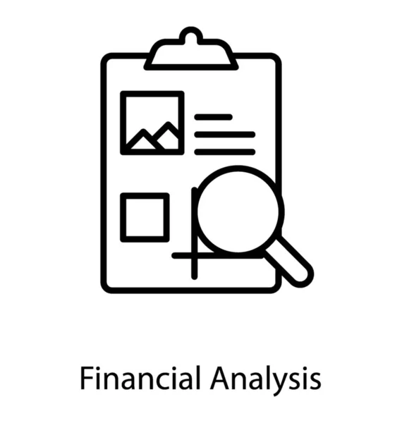 Pictogram Financiële Analyse Lijn Ontwerp — Stockvector