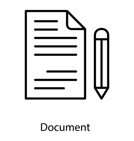 Icône Document Affaires Dans Conception Ligne — Image vectorielle
