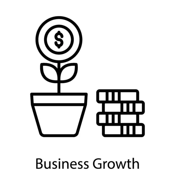 Икона Роста Бизнеса Завода Линейном Дизайне — стоковый вектор