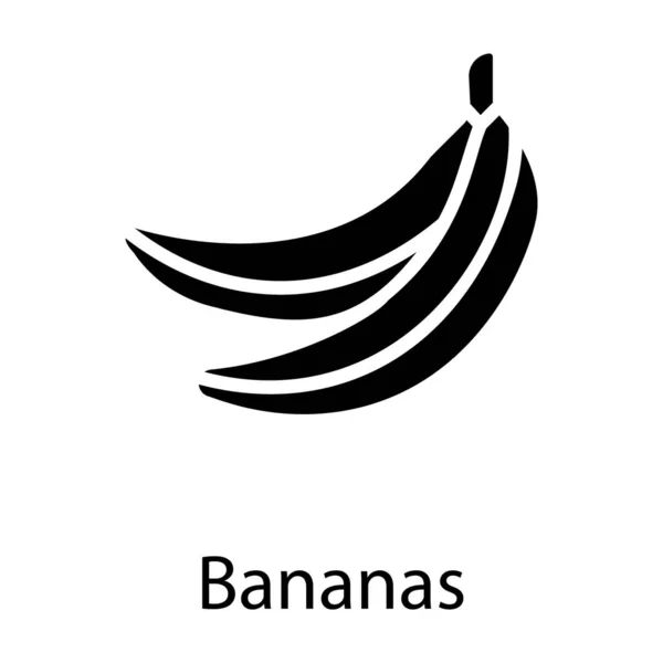 Bunch Bananas Vector Solid Design — Stock Vector