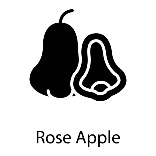 Róża Jabłko Wektor Solidny Projekt — Wektor stockowy