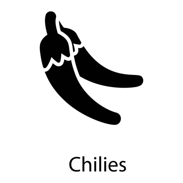 Твердая Конструкция Вектора Перца Чили — стоковый вектор