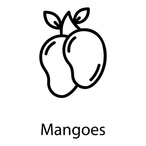 Gesunde Mango Vektor Liniendesign — Stockvektor