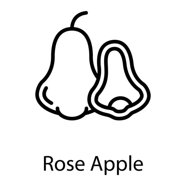 Rose Jabłko Wektor Projektowaniu Linii — Wektor stockowy