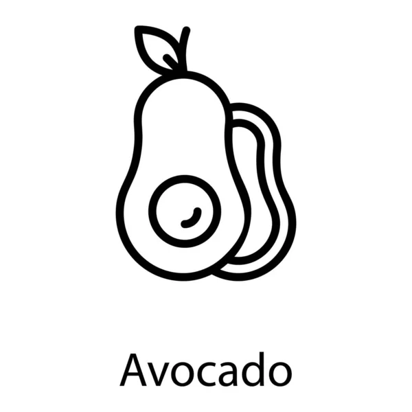 Line Natural Avocado Vector Design — Stock Vector