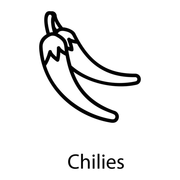Векторная Линия Чили Перца — стоковый вектор