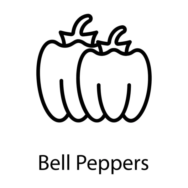 Bell Peppers Vektor Linje Design — Stock vektor