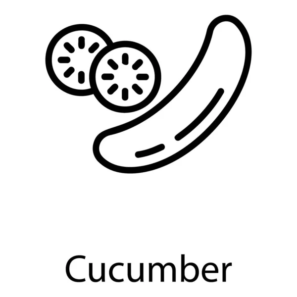 Cucumber Vegetable Vector Line Design — Stock Vector