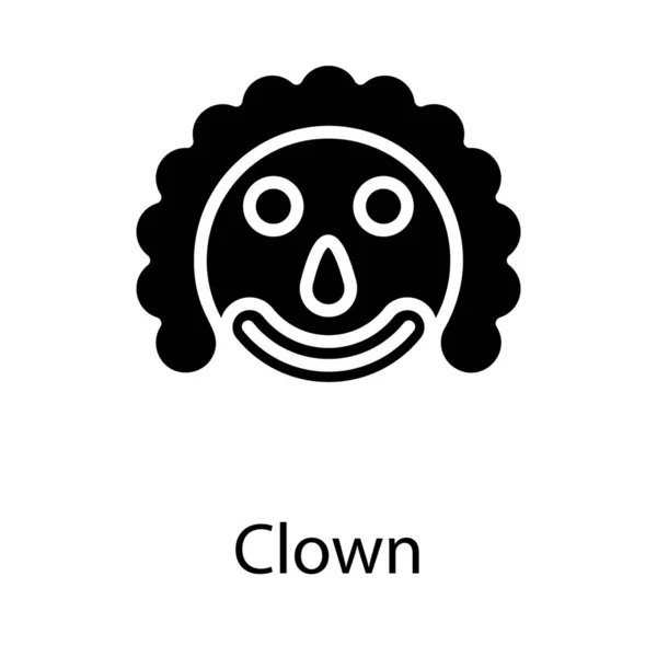 Conception Remplie Icône Clown — Image vectorielle