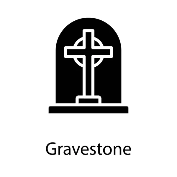 Glyph Vektor Design Gravestone — Stock vektor